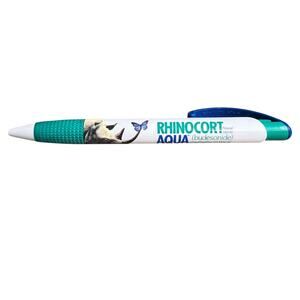 Vintage‎ Rhinocort Aqua Pharma Rx Drug Rep Ballpoint Click Pen Blue/Green